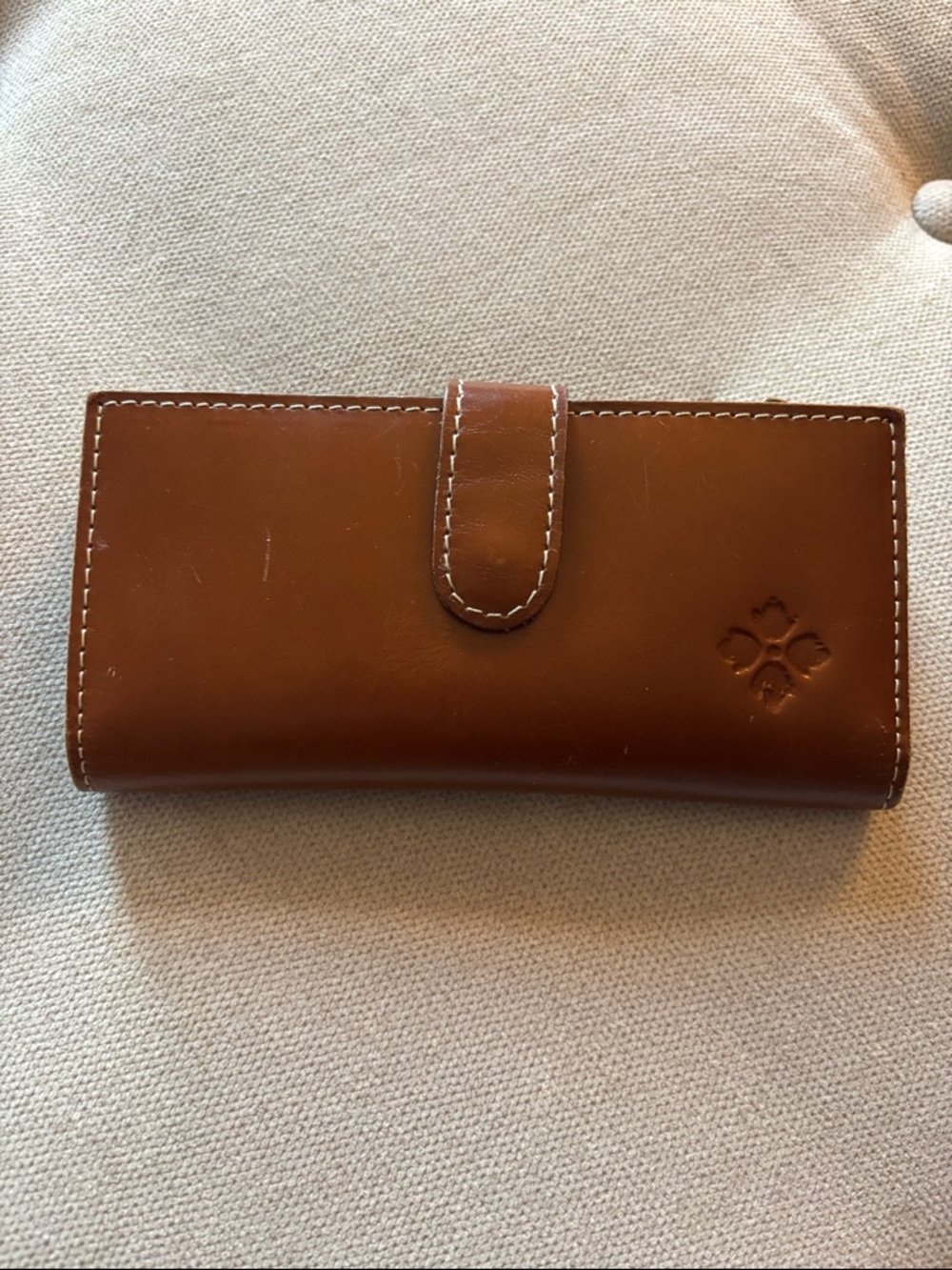 Patricia Nash Brown Leather Wallet with Embossed Logo
